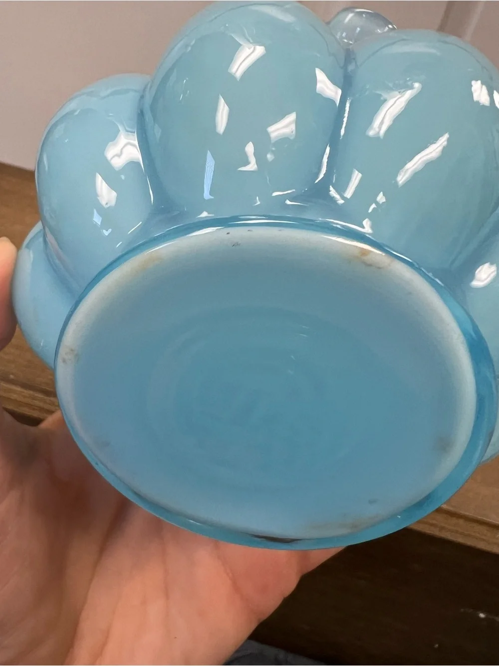 Blue Ruffled Glass Vase - Home Accents
